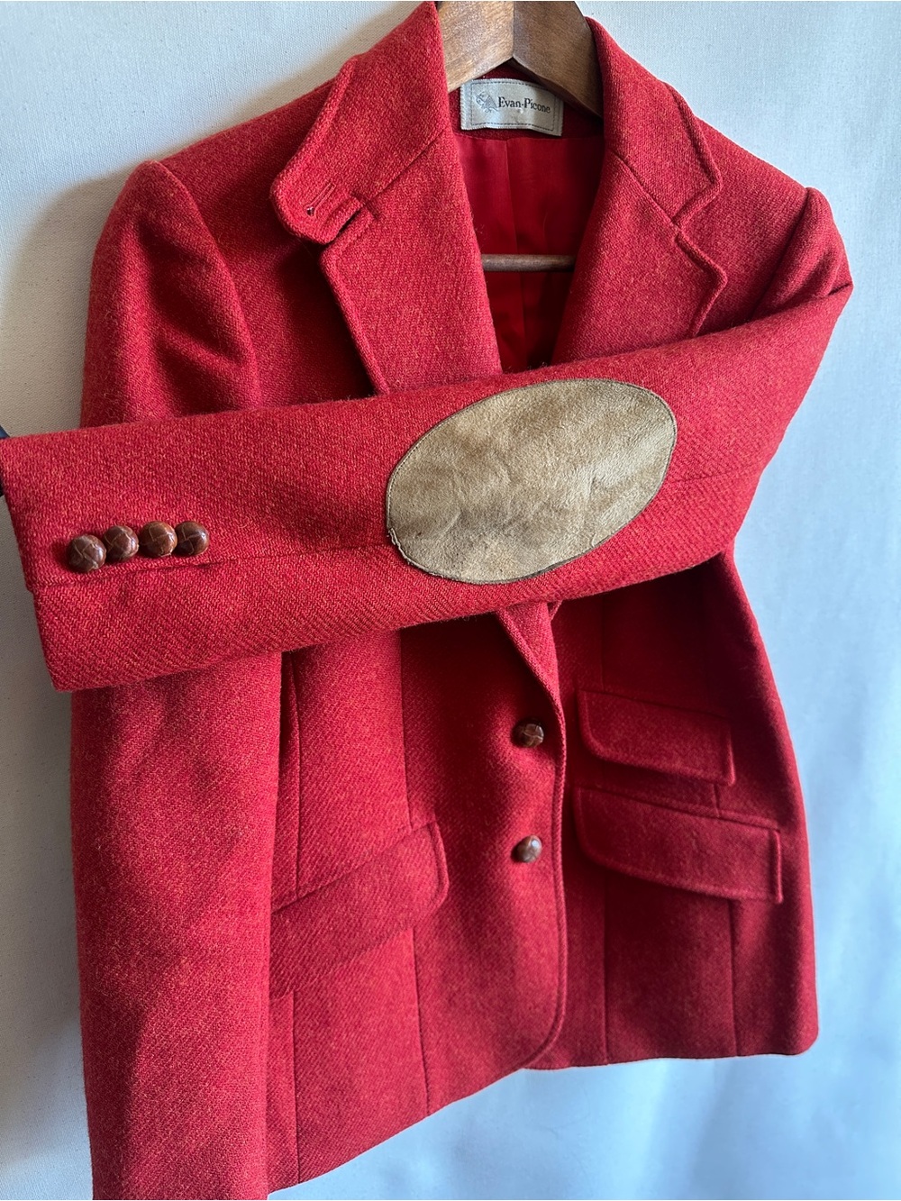 Evan-Picone 100% Wool Blazer with Suede Elbow Patches VINTAGE